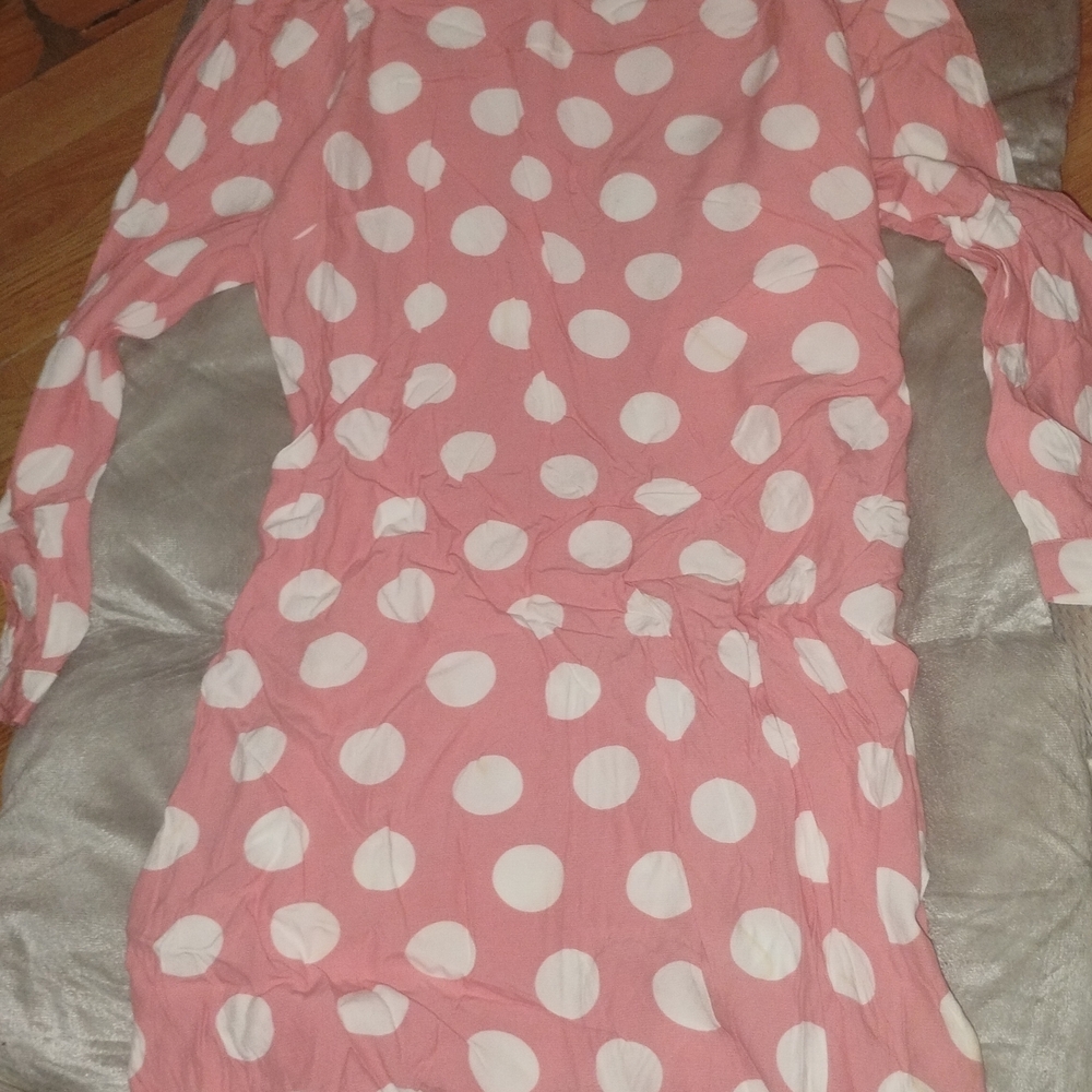 LOFT Pink and White Polka Dot Pajama Top